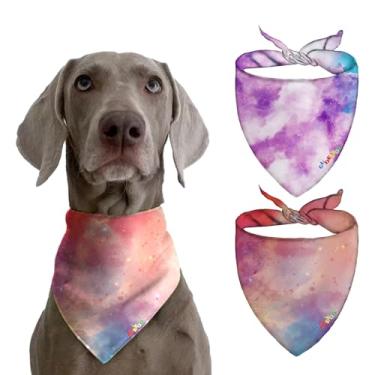 Imagem de Cachecol Dream Pink Galaxy 3D para cães – Bandana refrescante para cães grandes, perfeito para festivais e aniversários – 1 peça