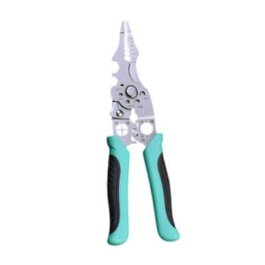 Imagem de Generic Descascador de fio crimper portátil confortável aperto mão ferramenta de fiação multifuncional ferramenta de descascamento de fio friso divisão, Azul