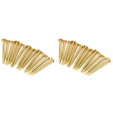 Imagem de 200 Unidades de Pregos de Ferragem Pequenos, Prego de Cabeça Redonda, Prego de Acabamento Comum, Parafuso de Latão, Pregos Em Miniatura, Acessórios de Ferragens para Dobradiças