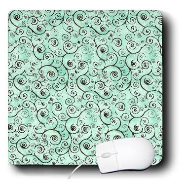 Imagem de 3dRose Mouse pad LLC 20 x 20 x 0,25 polegadas, Redemoinhos pintados Aqua/Brown (mp_100965_1)