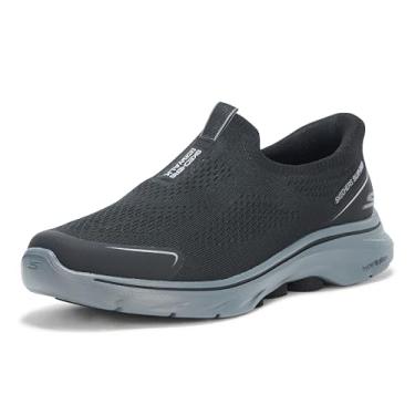Imagem de Skechers Tênis masculino Hands Free Slip-ins Go Walk 7-Easy on Evolution, Preto/Carvão, 8 X-Wide