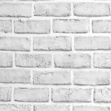 Imagem de practicalWs Papel de parede de tijolo branco, descasque e cole, papel de parede de tijolo falso autoadesivo e removível, papel de contato de tijolo efeito visual 3D para quarto, móveis, lareira 43 cm