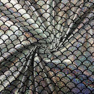 Imagem de Tecido elástico de folha metálica sereia prata roxa de 5 jardas, elastano elástico de 4 vias, tecido de costura com glitter por jarda, tecido coxo ouro rosa, 457 cm x 149 cm, A16