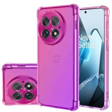 Imagem de Gufuwo Capa para OnePlus 13 5G, PJZ110 linda capa para meninas e mulheres, capa protetora de TPU macio antiarranhões gradiente à prova de choque para OnePlus 13 5G rosa/roxo