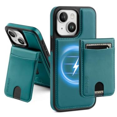 Imagem de ShieldTop Capa carteira removível 2 em 1 para iPhone 13 da Magsafe com porta-cartões para mulheres e homens, compartimento de crédito com bloqueio de RFID magnético de couro PU, para Apple 13 de 6,1