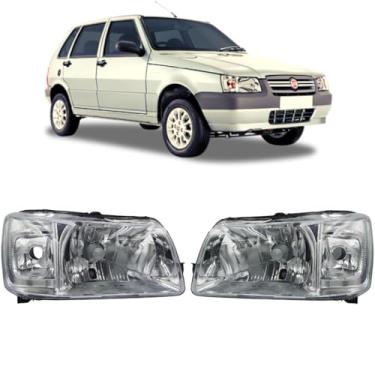 Imagem de Par Farol Uno Fiorino 2004 2005 2006 2007 2008 2009 2010 Cromado