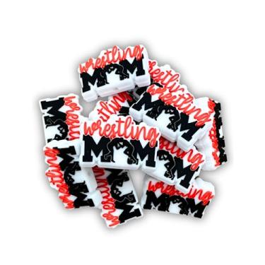 Imagem de Lashicorn Conta focal de silicone Wrestling Mom | Pacote com 12 unidades de 1,2 x 20,3 cm atacado a granel para chaveiro kit de fabricação de canetas, treinador esportivo de ensino médio, Small,