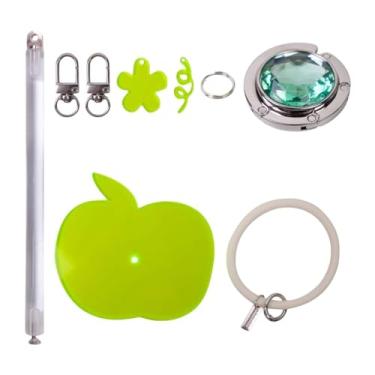 Imagem de shamjina Suporte de fio com pulseira de pulso portador de crochê acrílico dispensador de cordas DIY com pulseira reutilizável fio portátil mentor, Maçã Verde