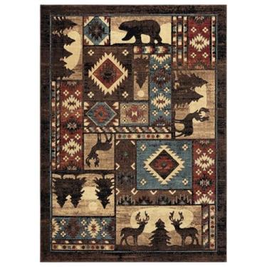 Imagem de Home Dynamix Tapete Buffalo Bear Area Rug, 1'8" x 2'7", Marrom/Vermelho, Retangular