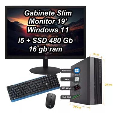 Imagem de Mini Cpu Pc Desktop com Monitor 19 polegadas Intel Core I5 3ª 16gb 480