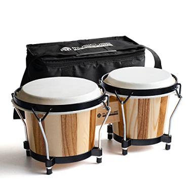 Imagem de MUSICUBE Tambores Bongo Para Crianças E Adultos Profissionais De 6 E 7 Polegadas, Instrumento De Percussão De Tambor Bongo Ajustável Feito À Mão Com Chave De Afinação E Bolsa De Armazenamento (Pele Na