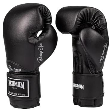 Imagem de Luva de Boxe Muay Thai Kickboxing Maximum Classic Black (Preto, 12oz)