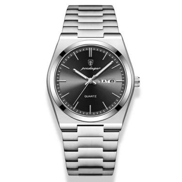 Imagem de Relógio Masculino Minimalista Old Money Prata Luxo Aço Inox - PENDULAR