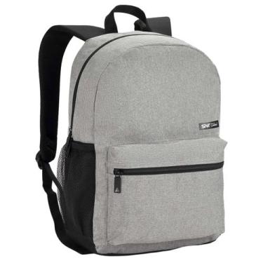 Imagem de Mochila Escolar Casual Infantil Juvenil Adulto Masculina Cinza Claro -