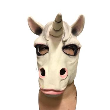 Imagem de Máscara de Unicórnio Realista de Látex c/ elástico Fantasia - Genérica