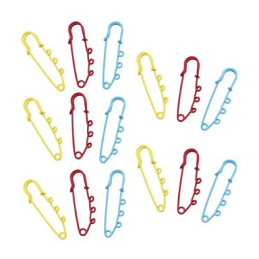 Imagem de ZQIY 15 peças, 5,8 cm, 3 furos, pinos coloridos de tinta spray, broches de segurança, artesanato, artesanato, roupas, cobertores, suéteres, xales, broches grandes fixos, decorativos, antiderrapantes,