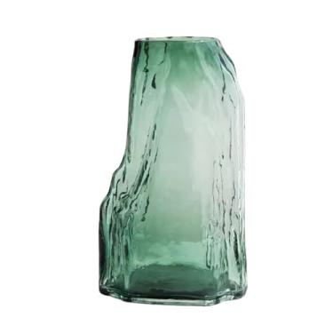 Imagem de Vaso Vaso de vidro estilo chinês, flores levantadas com água, flores secas, decoração de estudo, sala de estar, decoração de casa Vaso de flores(Green,Grande)