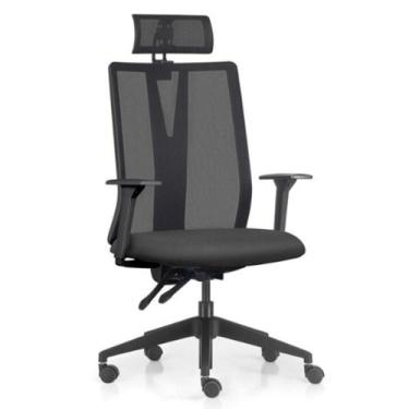 Imagem de Cadeira Escritório Giratória Presidente Flow F02 Base Preta Sintético 