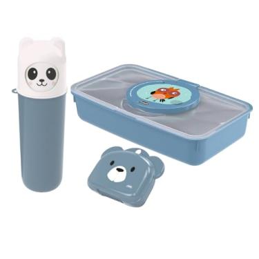 Imagem de Conj Ludico Infantil Porta Lenços Umedecidos Saboneteira Ursinho Estojo Multiuso (Coruja)