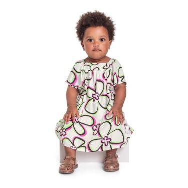 Imagem de Vestido em Viscose para Bebê Menina Quimby, Off, White, 1