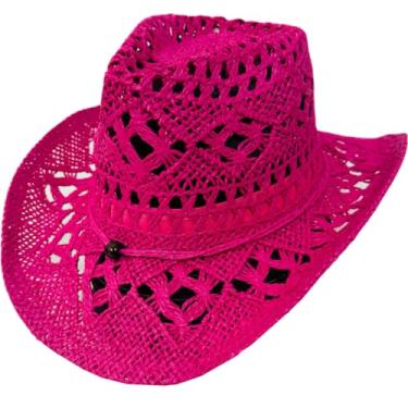 Imagem de Chapéu Country Rosa Sertanejo Rodeio Shows Peão Cowboy Moda Boho