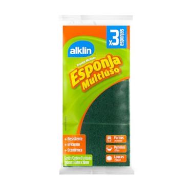Imagem de Esponja Multiúso - Abrasivo Dupla face c/ 3 unid., Alklin