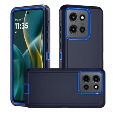 Imagem de Anloes Capa para Motorola Moto G Stylus 5G 2025, capa de telefone resistente à prova de choque com plugue de poeira proteção robusta, 3 em 1 (azul)