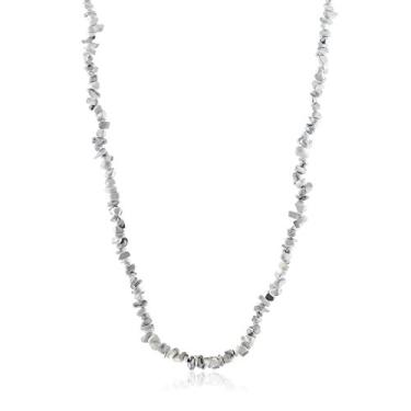 Imagem de Gem Stone King Colar com pedras preciosas simuladas de howlita branca de 86 cm 395,00 quilates, Howlita, Howlita