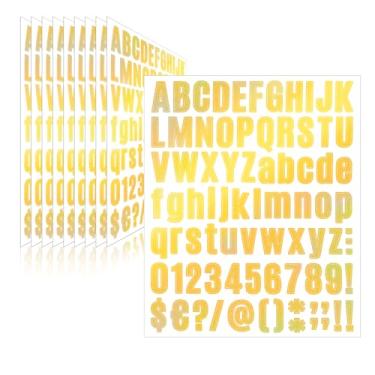 Imagem de Llewyn 810 peças, 10 folhas, adesivos autoadesivos, à prova d'água, números de caixa de correio, adesivos de vinil, decalques do alfabeto para garrafa de água, janela, sala de aula, carro, laptop