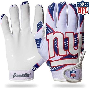 Imagem de Franklin Sports New York Giants Youth nfl Football Receiver Luvas - Luvas Receptoras para Crianças - Logotipos da Equipe nfl e Palma de Silicone - Par