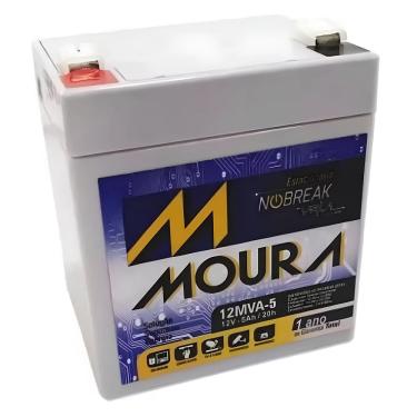 Imagem de Bateria selada para nobreak 12V 5Ah, Modelo 12MVA-5, moura moura