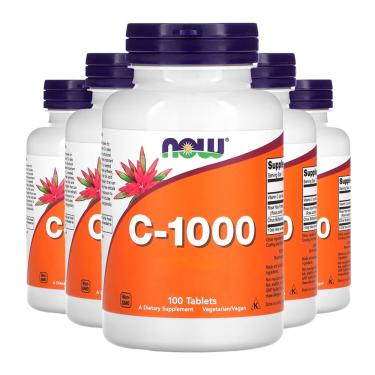 Imagem de Vitamina C 1000mg + R. Mosqueta Now Foods 100Tab Importado 5un