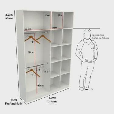 Imagem de Armário Colmeia Cabideiro Duplo M14 100% Mdf Loja Closet