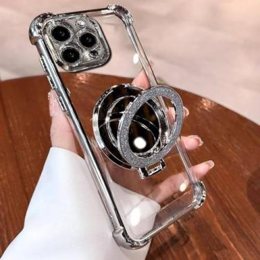 Imagem de HPQWN For Samsung S21 Ultra Luxury Magnetic Mirror Holder Case (For Samsung S21 Ultra/S16521)