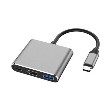Imagem de Hub USB-C 3 em 1 - Adaptador HDMI, PD e Leitor de Cartões - 4K, Hub US