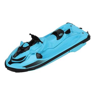 Imagem de Barco a motor de controle remoto 2,4 G com proteção de bateria ABS, brinquedo de barco a motor à prova d'água, bateria de grande capacidade para brincar na piscina (azul)