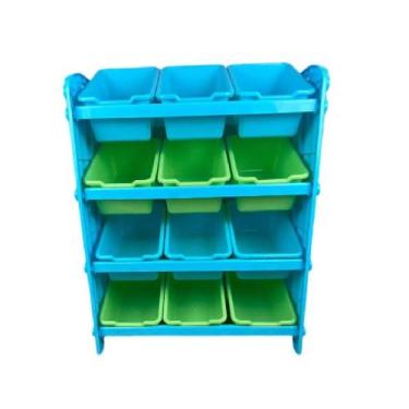 Imagem de Estante colorida com organizador de brinquedos 12 gavetas armário/baú 