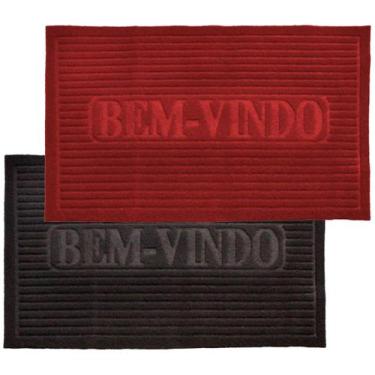Imagem de Kit 2 Tapetes Capacho Bem Vindo Antiderrapante 38 X 58 cm - Camesa, Te