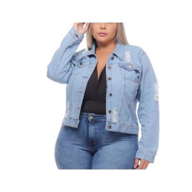 Imagem de Jaqueta Jeans Cropped Feminina Plus Size Mimi Casaco Jeans - Copen Jea