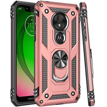 Imagem de Zoeirc Capa para Moto G7 Play / para Moto G7 Optimo (XT1952DL), capa protetora magnética para Motorola Moto G7 Play ouro rosa