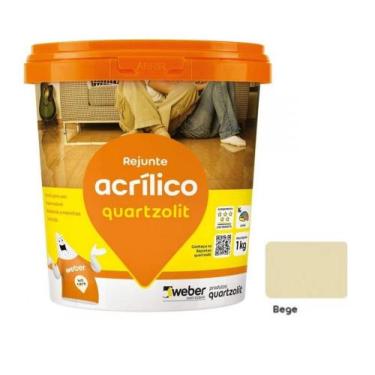 Imagem de Rejunte Acrílico Pronto p/uso 1kg Quartzolit Diversas cores, Bege