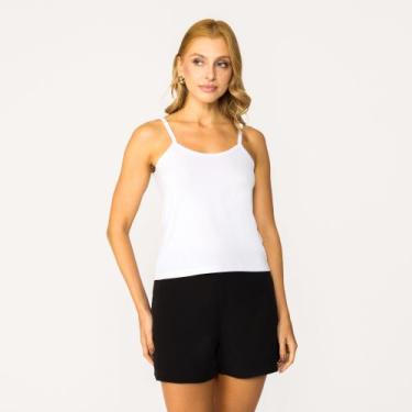 Imagem de Blusa Feminina Alcinha em Viscolycra - Tribo Livre, Branco, PP