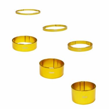 Imagem de Lotatheta Espaçador de arruela de fone de ouvido de bicicleta dourado 2/3/5/10/15/20 mm serve para tubos de direção de cabeças de 1-1/8" (28,8 mm) para bicicleta de estrada MTB liga de alumínio