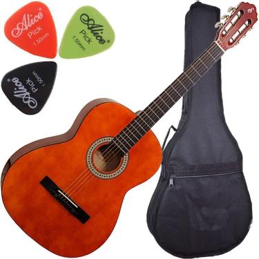 Imagem de Kit Violão Acústico Aço Com Capa Palheta S14 Natural Giannini