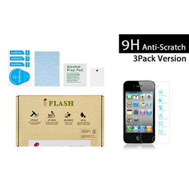 Imagem de Pacote com 3 películas de vidro temperado premium para Apple iPod Touch 4ª geração – transparentes e transparentes/bordas arredondadas 2.5D/dureza 9H/à prova de arranhões/sem bolhas/revestimento oleofóbico/espessura de 0,3 mm (pacote com 3, pacote de varejo)