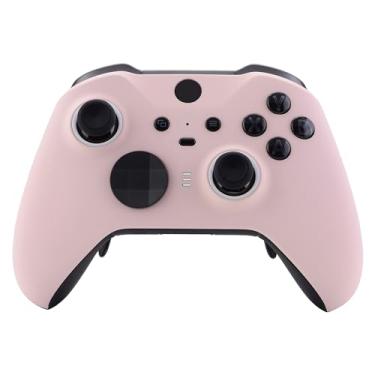 Imagem de eXtremeRate Capa frontal de substituição DIY para controle sem fio Xbox Elite 2 núcleos, Cherry Blossoms, capa frontal rosa para controle Xbox Elite Series 2 com anéis de destaque [controle não