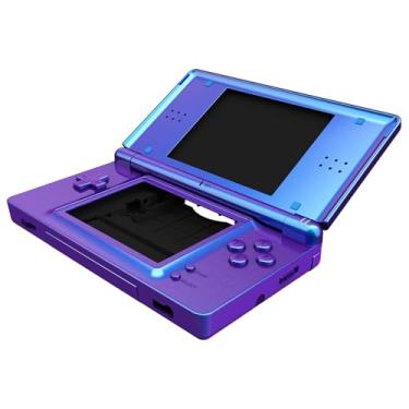 Imagem de eXtremeRate Capa de substituição completa Chameleon roxa azul para Nintendo DS Lite, capa de console portátil personalizada com botões, lente de tela para Nintendo DS Lite NDSL - Console não incluído