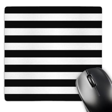 Imagem de 3dRose Mouse pad LLC 20 x 20 x 0,63 cm, listras contemporâneas elegantes preto/branco (mp_56663_1)