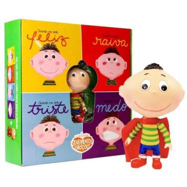 Imagem de Box Coleção Sentimentos E Emoções Com Boneco Brinquedo - 4 Livros Feli