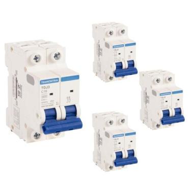Imagem de 4 Disjuntor 16A Bipolar Tramontina TDJ3 Curva C 3kA